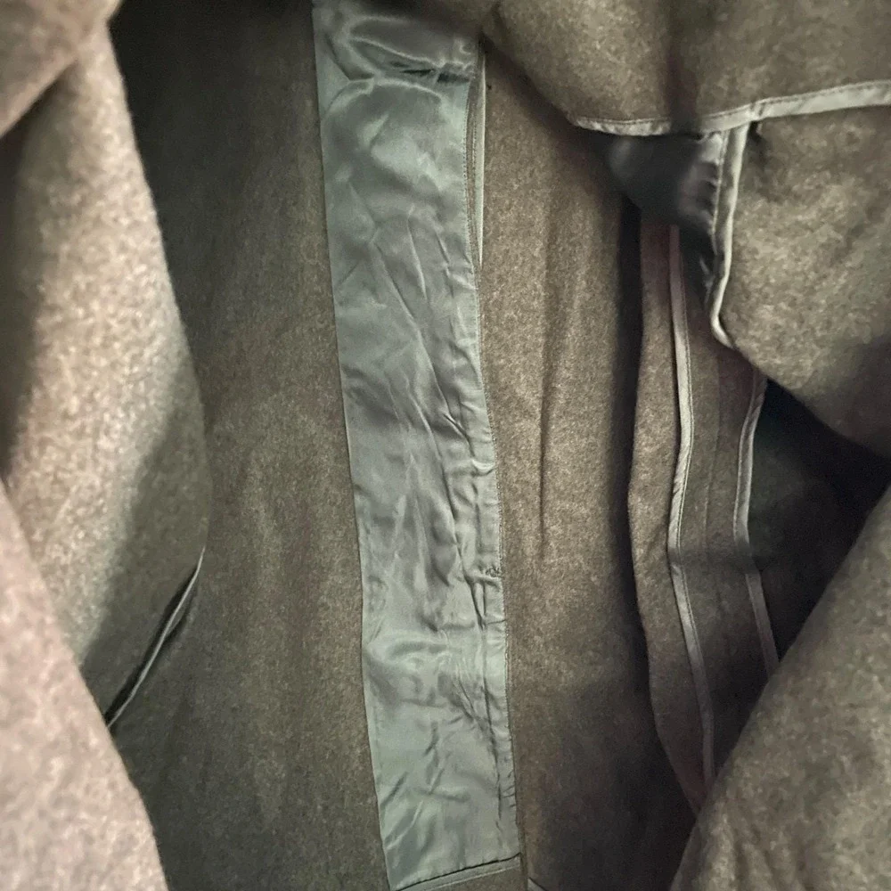 Vtg USMC K. Bessecaire Overcoat‎ Man's Wool Kersey 36S Green